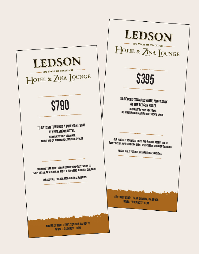 Gift Certificate towards a Stay at the Ledson Hotel